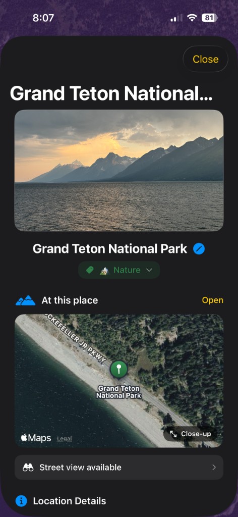 A place page with a photo