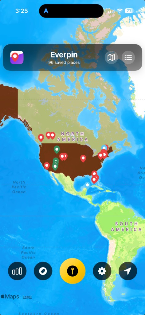 Everpin world map with pins